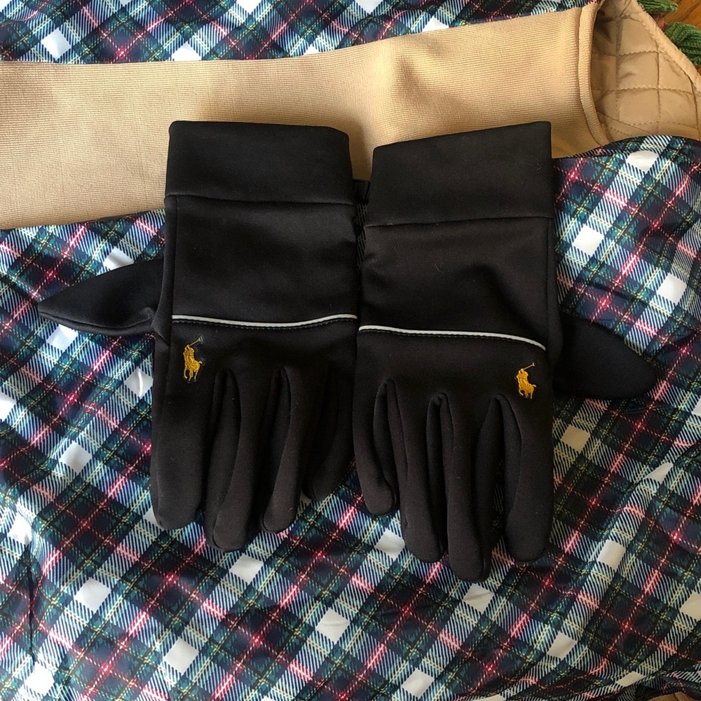 Ralph Lauren Black and Gold Logo Gloves
Mens L/XL